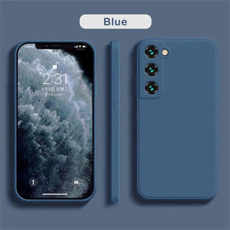 luxury Liquid Silicone Case for Samsung S25 S24 Galaxy S20 S21 S22 S23 FE Plus Note10 20 A52 A31 A41 A71 A51 A72 A70 A50 Coque