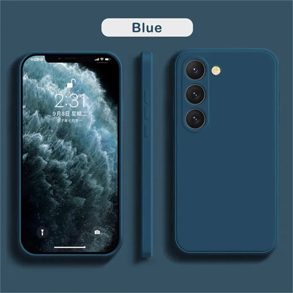 luxury Liquid Silicone Case for Samsung S25 S24 Galaxy S20 S21 S22 S23 FE Plus Note10 20 A52 A31 A41 A71 A51 A72 A70 A50 Coque