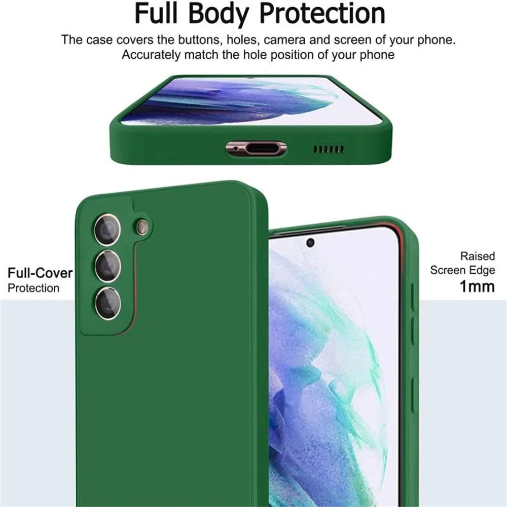 luxury Liquid Silicone Case for Samsung S25 S24 Galaxy S20 S21 S22 S23 FE Plus Note10 20 A52 A31 A41 A71 A51 A72 A70 A50 Coque